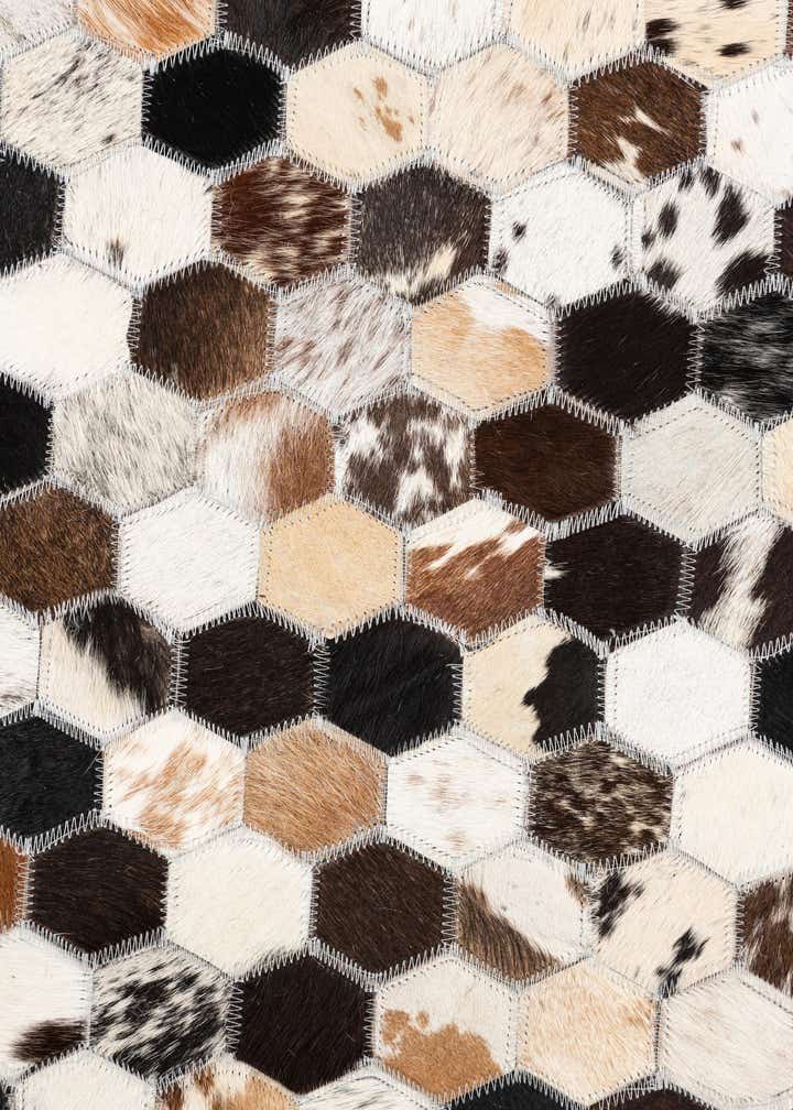 5' x 7' 9 Cowhide Leather Rug