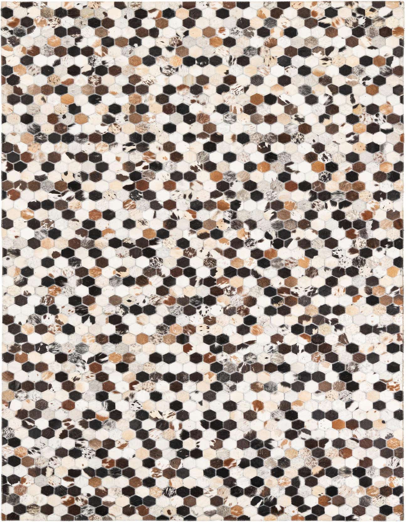 5' x 7' 9 Cowhide Leather Rug