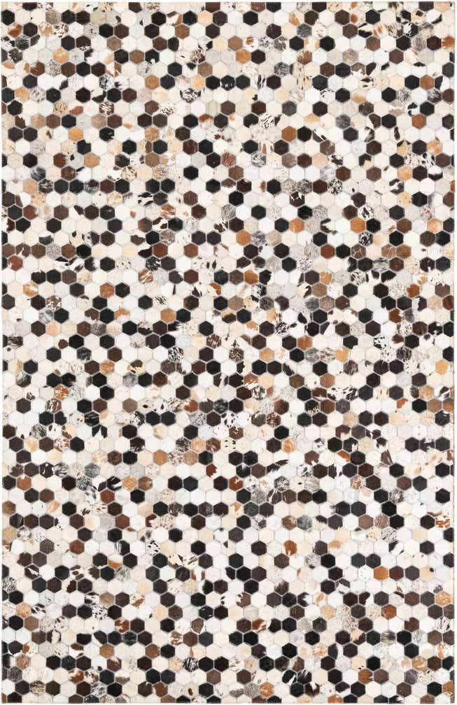 5' x 7' 9 Cowhide Leather Rug