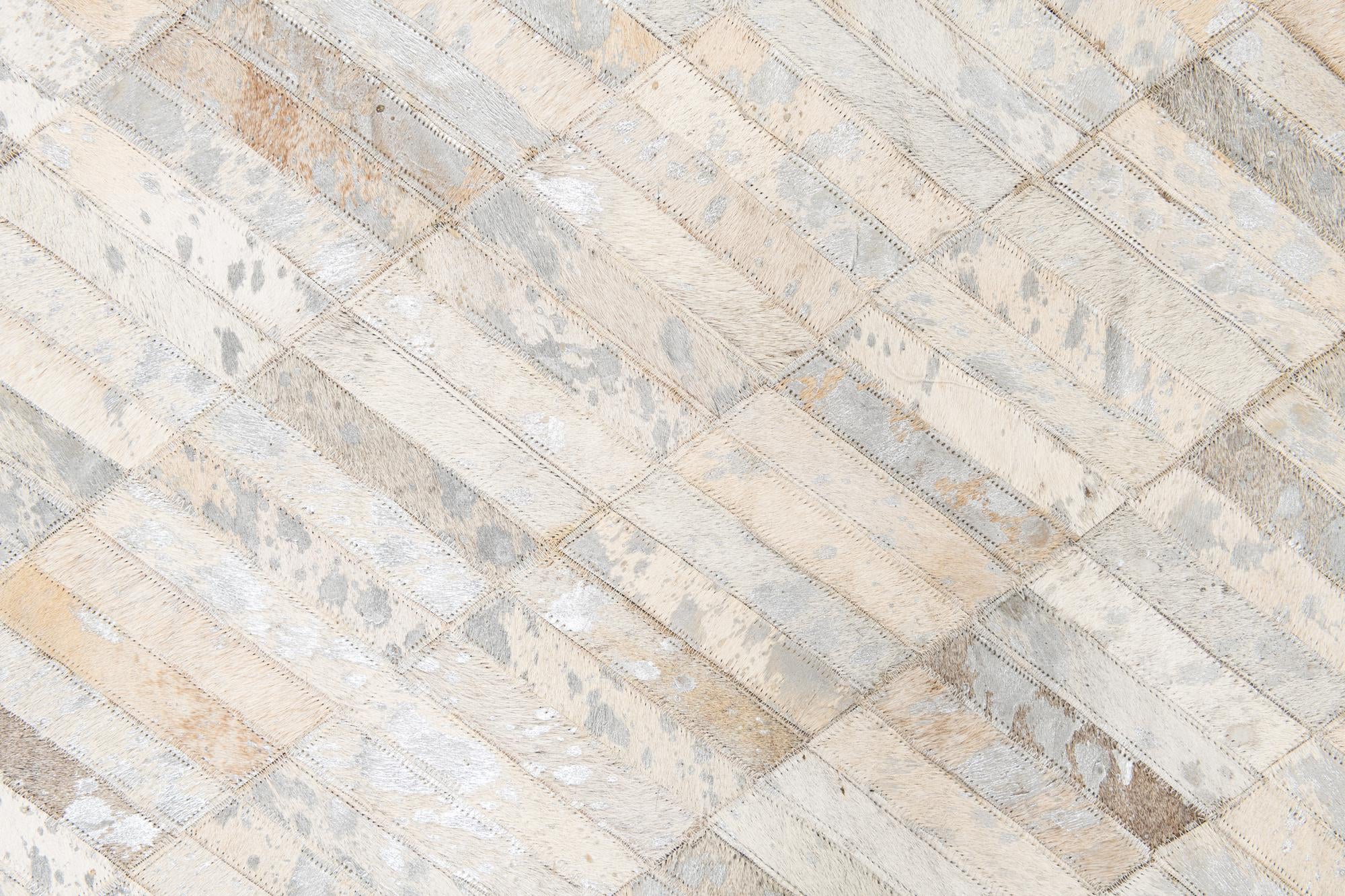 3' 10 x 5' 8 Cowhide Leather Rug