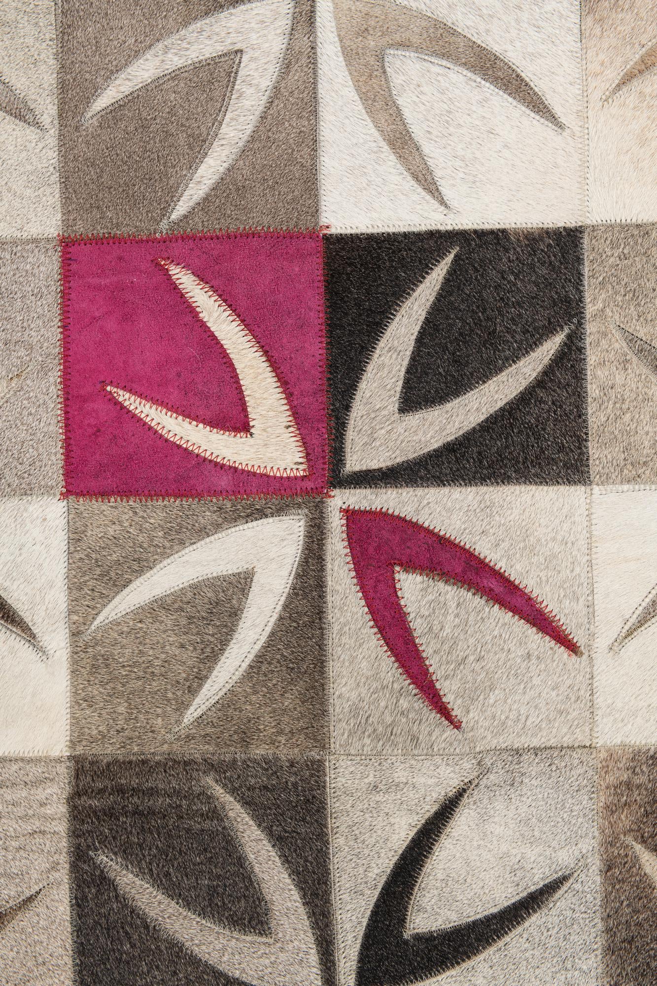 4' x 5' 10 Cowhide Leather Rug