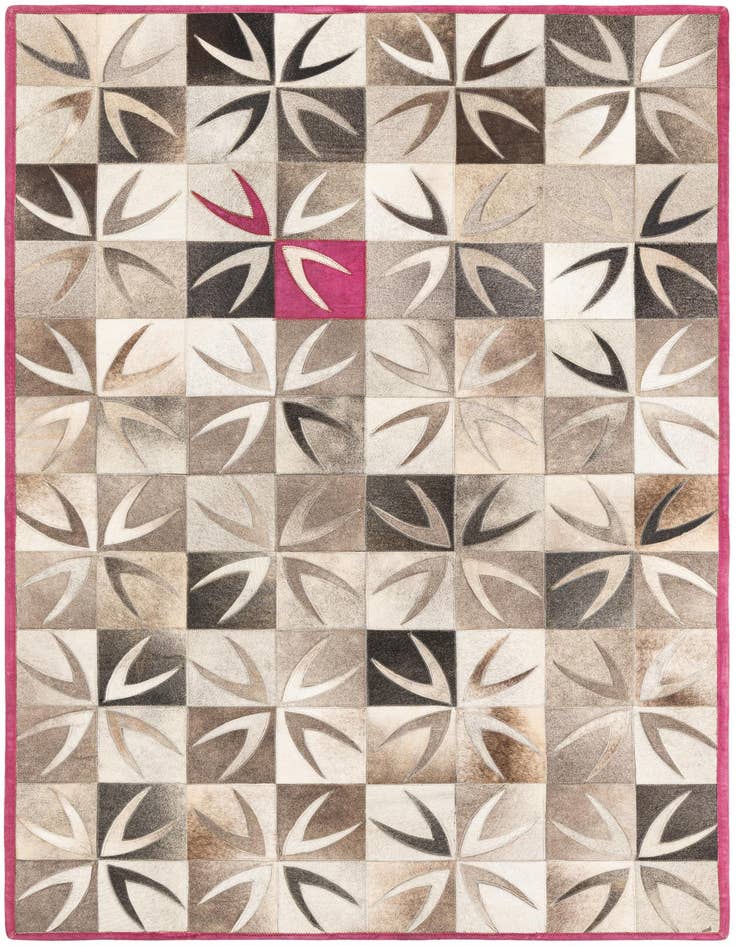 Detail image of 4' x 5' 10 Cowhide Leather Rug