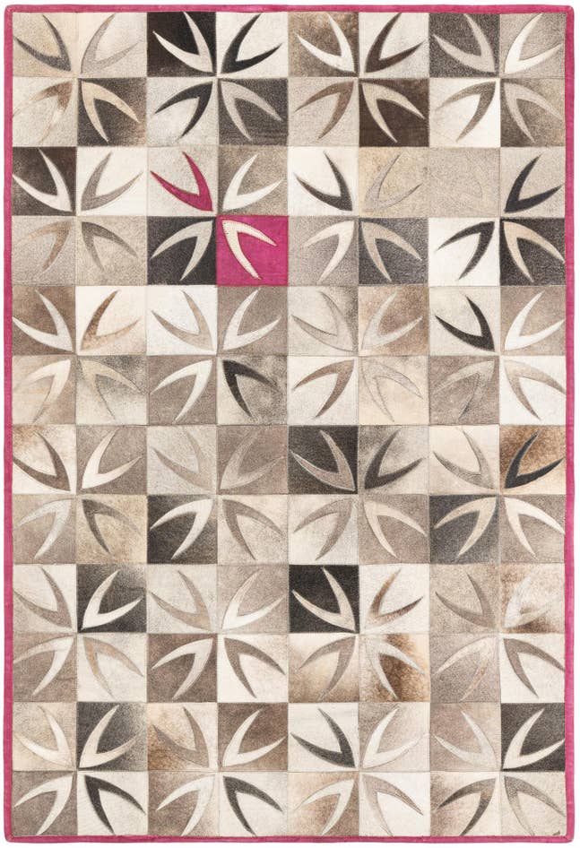 Detail image of 4' x 5' 10 Cowhide Leather Rug