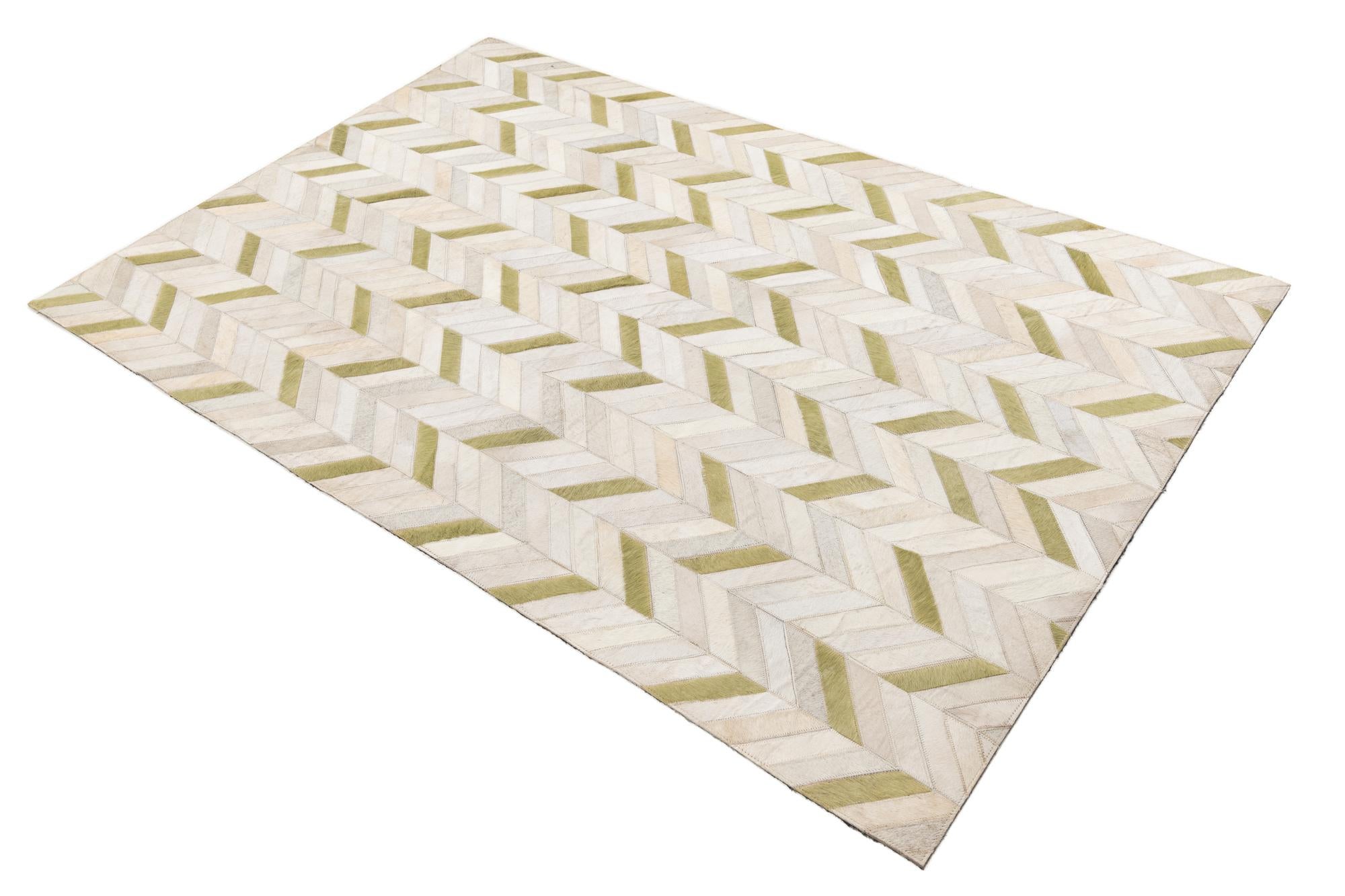 4' x 5' 10 Cowhide Leather Rug