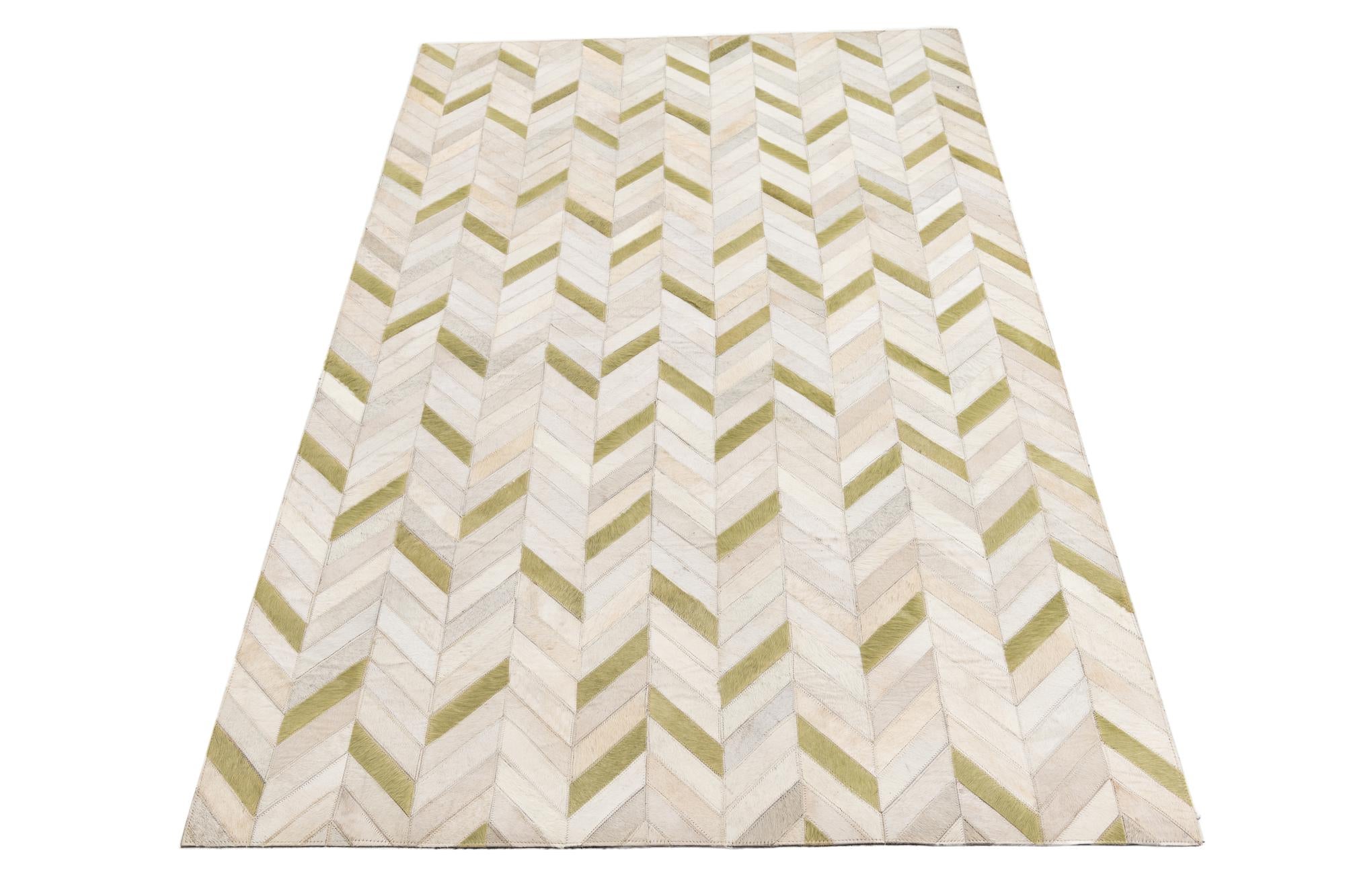 4' x 5' 10 Cowhide Leather Rug
