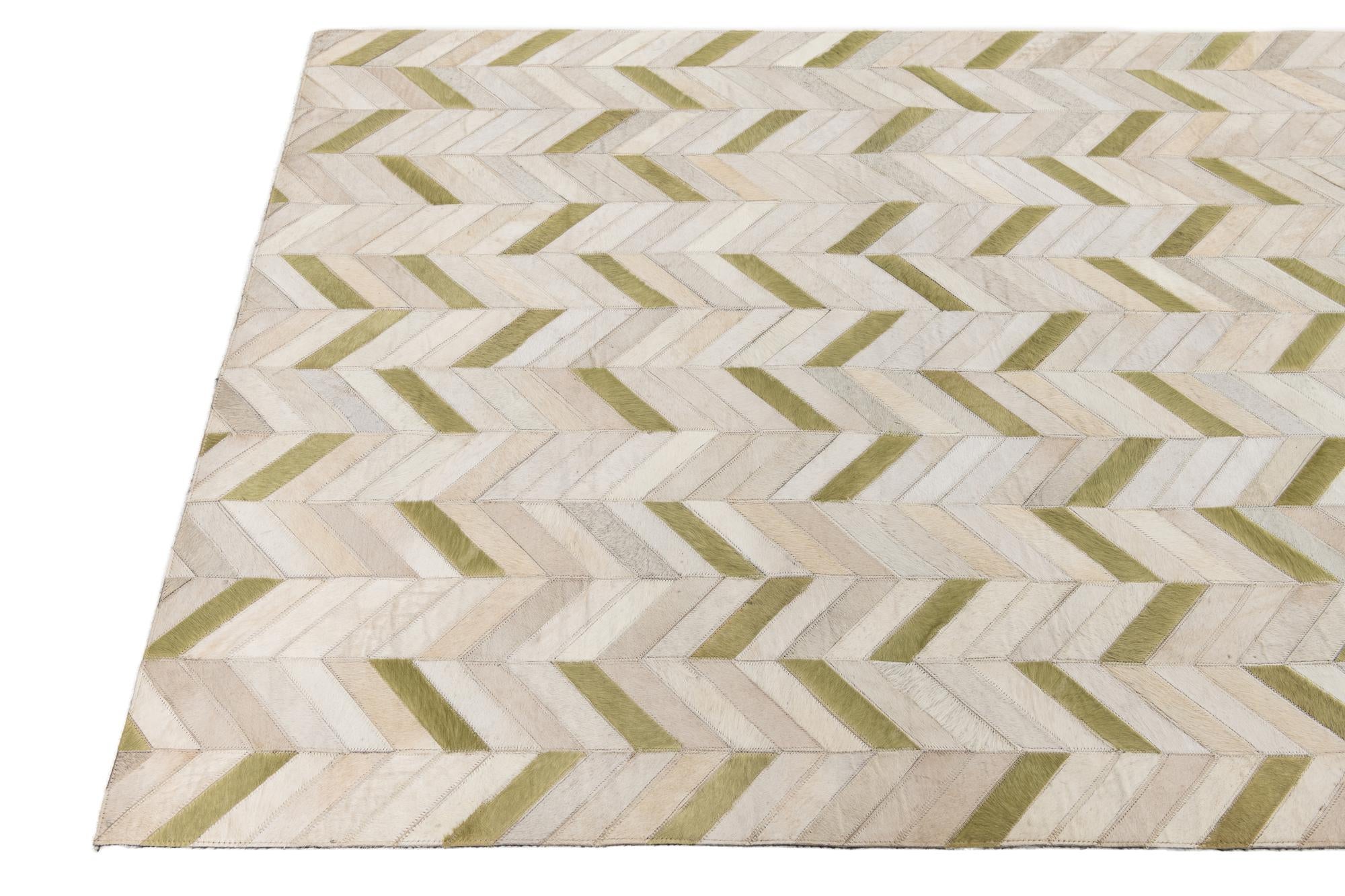 4' x 5' 10 Cowhide Leather Rug