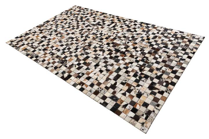 5' 1 x 8' 1 Cowhide Leather Rug