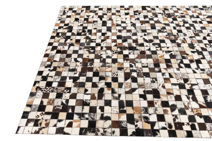 5' 1 x 8' 1 Cowhide Leather Rug