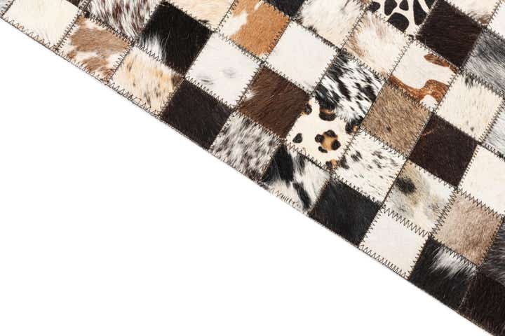 5' 1 x 8' 1 Cowhide Leather Rug
