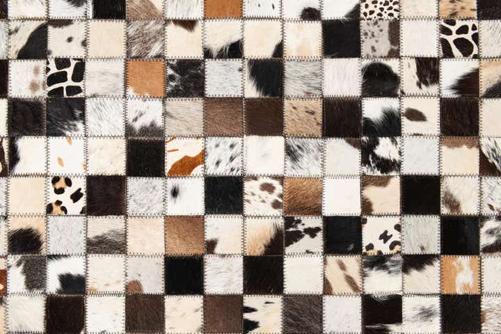 5' 1 x 8' 1 Cowhide Leather Rug