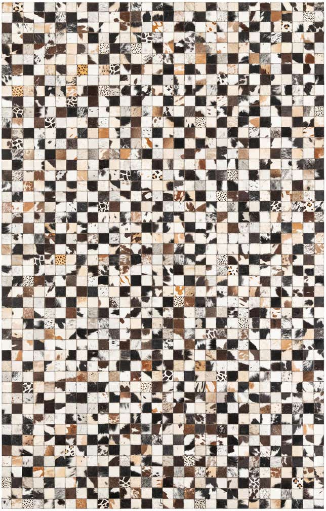 5' 1 x 8' 1 Cowhide Leather Rug