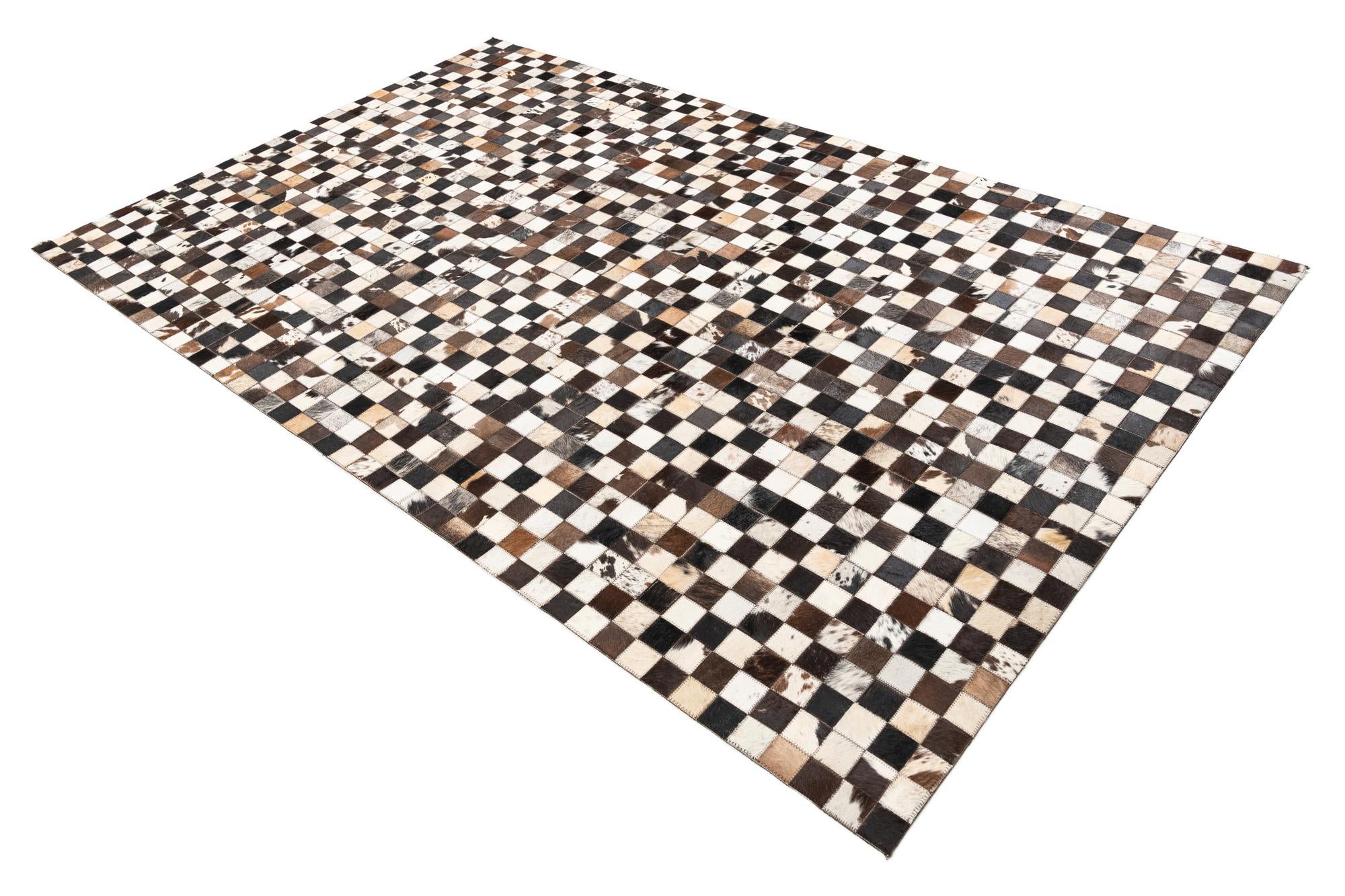 5' 1 x 8' 2 Cowhide Leather Rug
