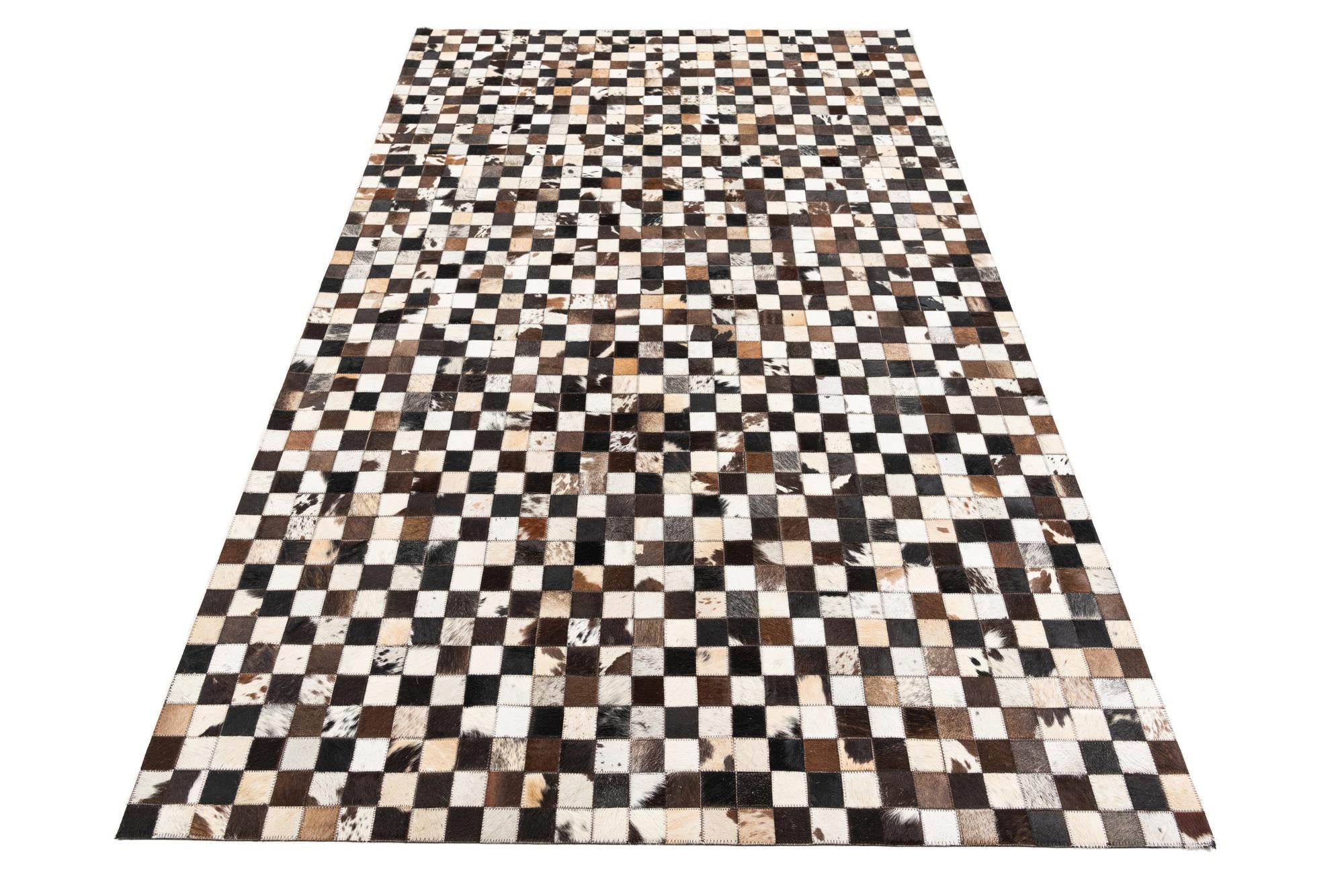 5' 1 x 8' 2 Cowhide Leather Rug