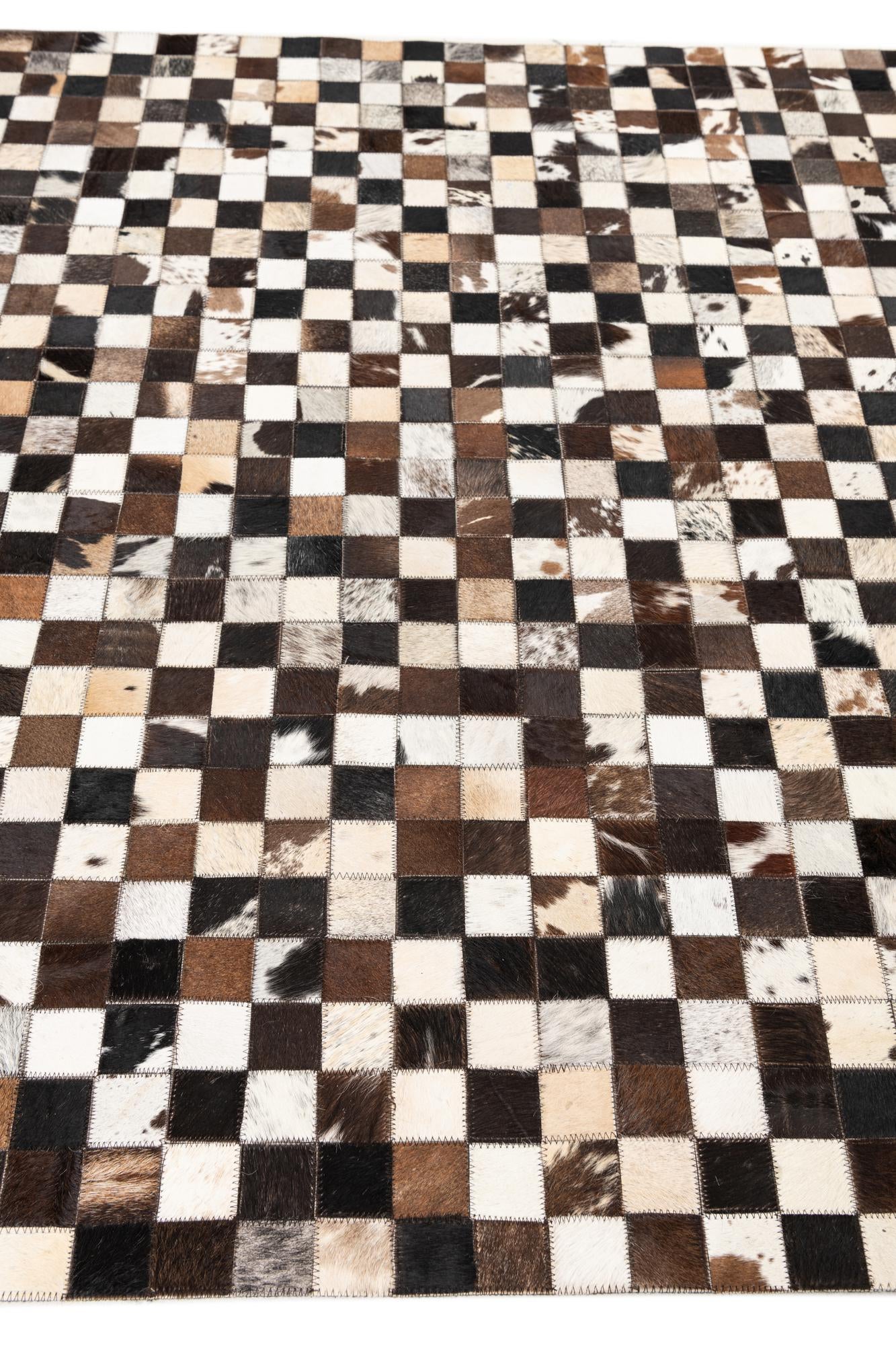 5' 1 x 8' 2 Cowhide Leather Rug