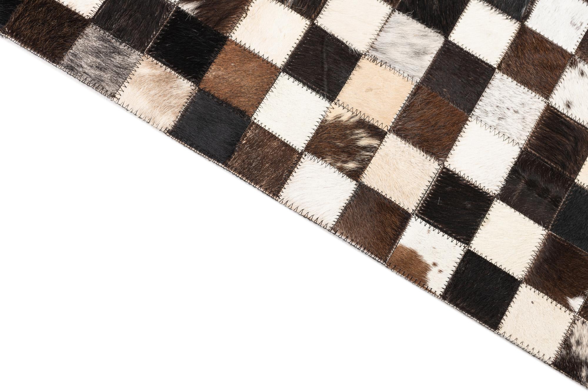 5' 1 x 8' 2 Cowhide Leather Rug