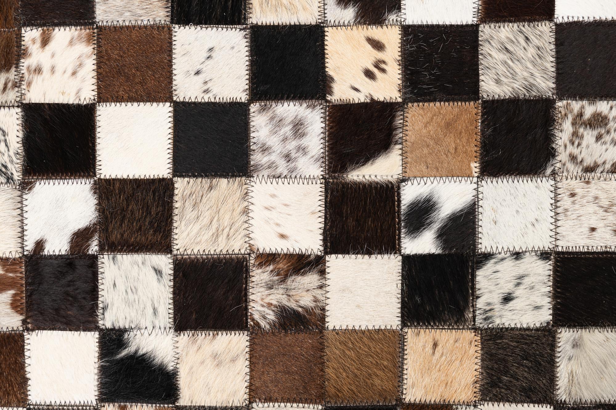 5' 1 x 8' 2 Cowhide Leather Rug
