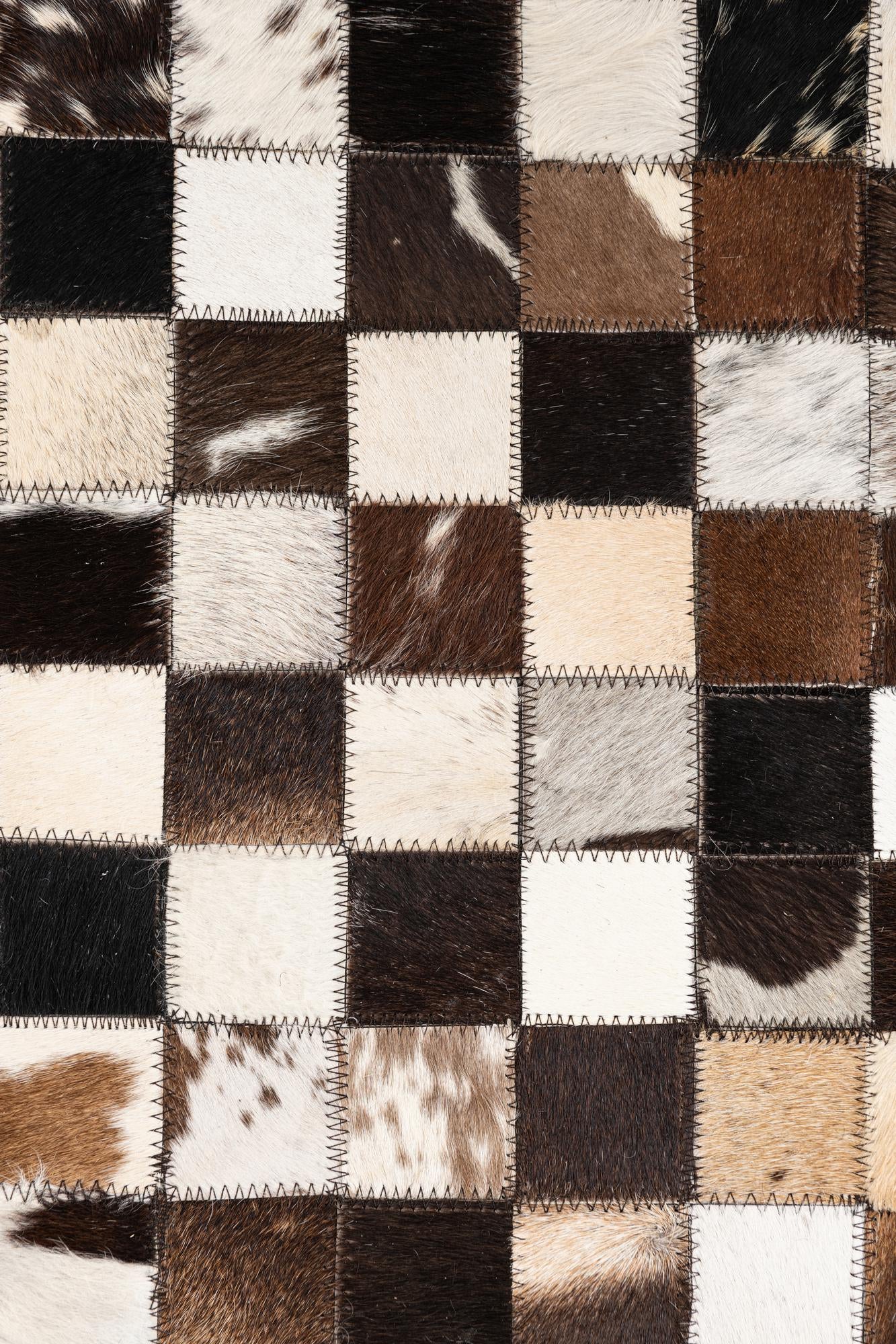 5' 1 x 8' 2 Cowhide Leather Rug