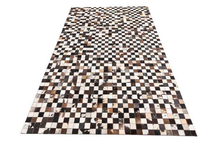 5' 1 x 8' 2 Cowhide Leather Rug