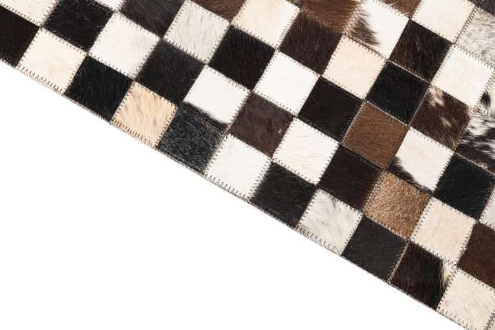 5' 1 x 8' 2 Cowhide Leather Rug