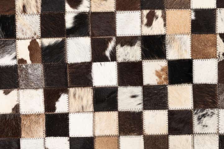 5' 1 x 8' 2 Cowhide Leather Rug