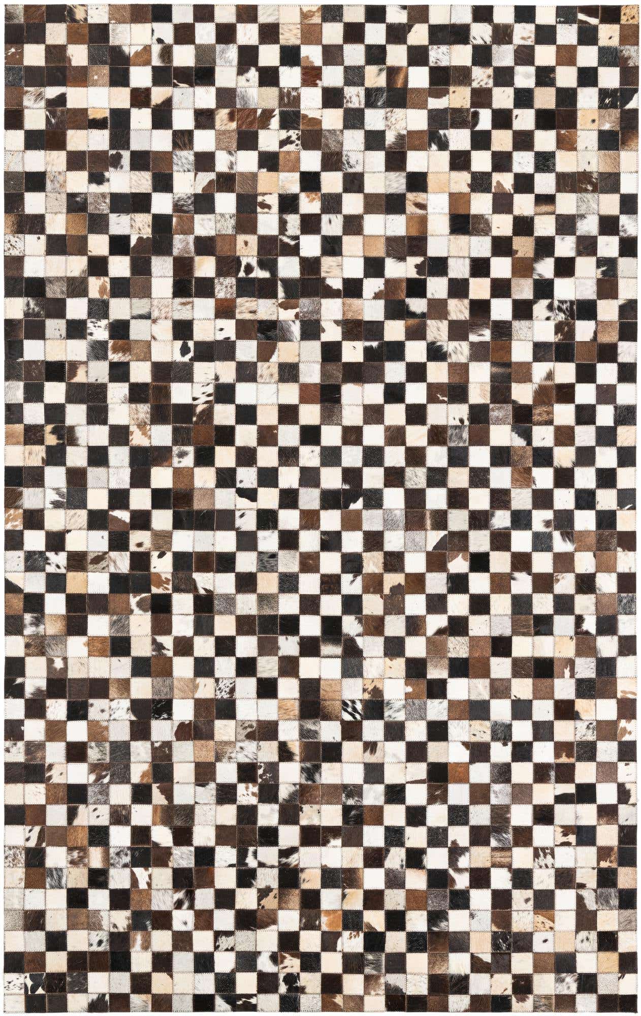 5' 1 x 8' 2 Cowhide Leather Rug