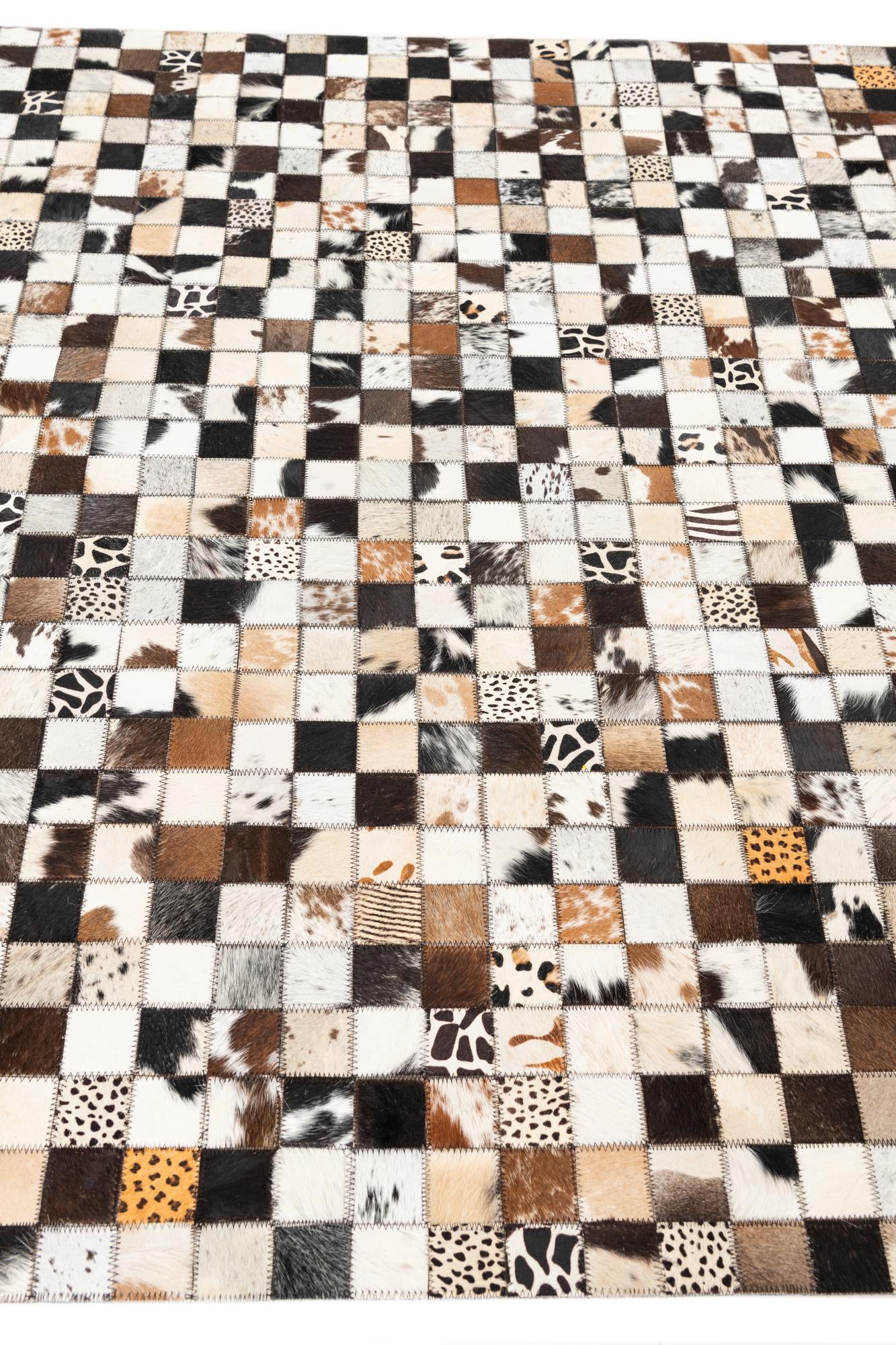 5' 1 x 8' Cowhide Leather Rug