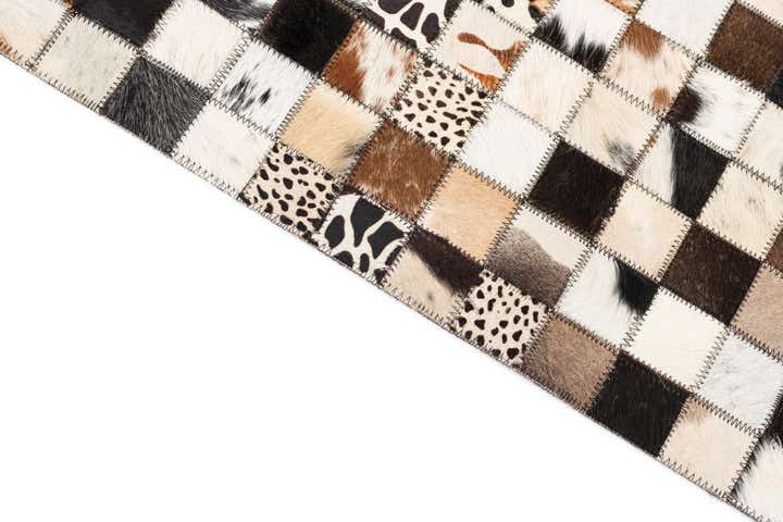 5' 1 x 8' Cowhide Leather Rug