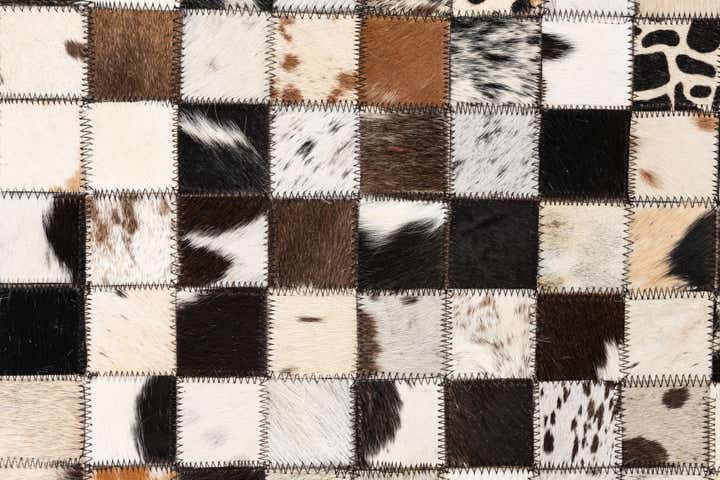 5' 1 x 8' Cowhide Leather Rug