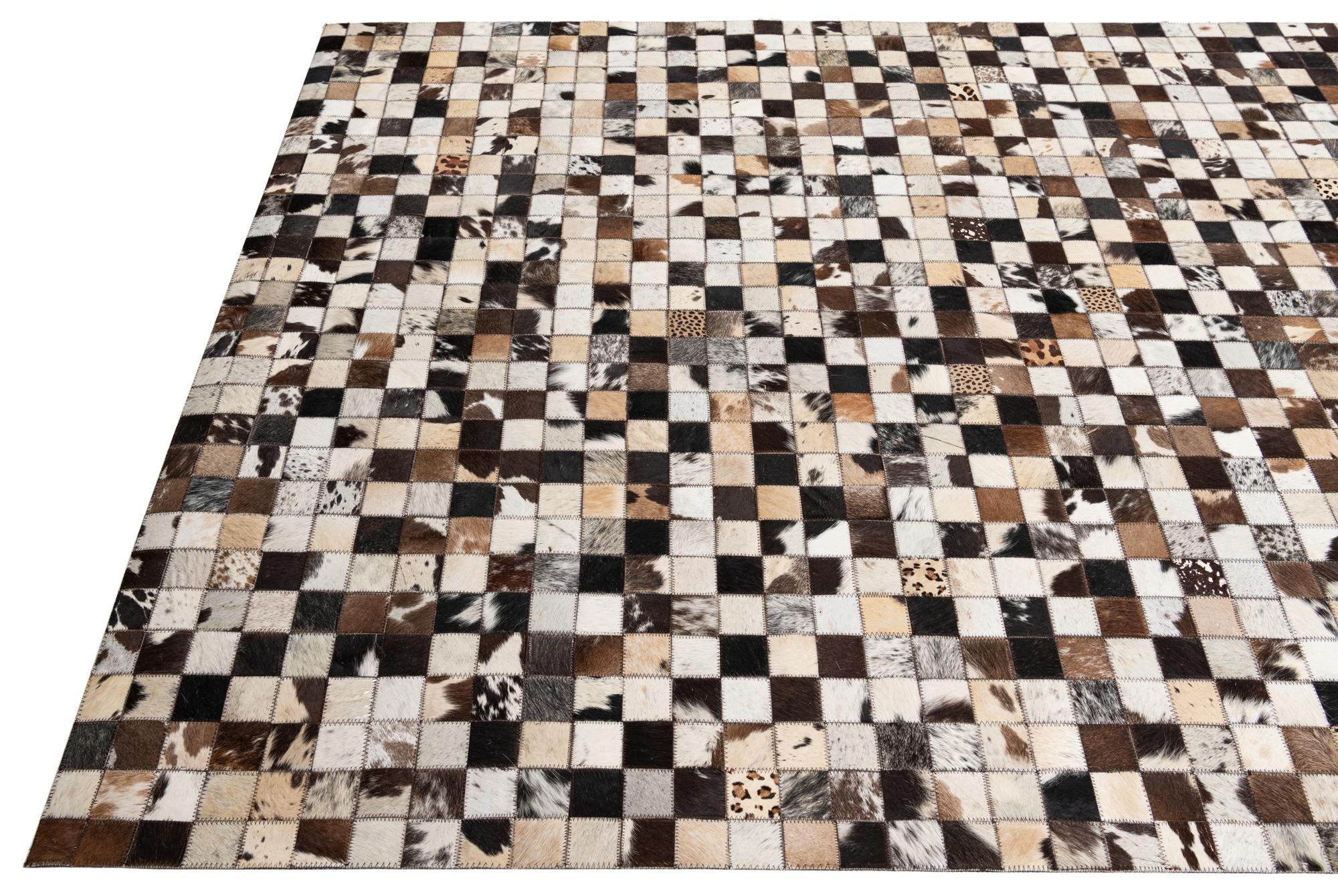5' x 8' Cowhide Leather Rug