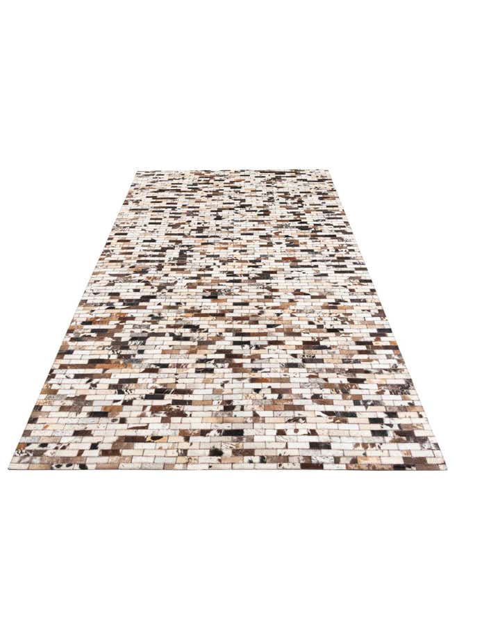 5' 3 x 8' Cowhide Leather Rug
