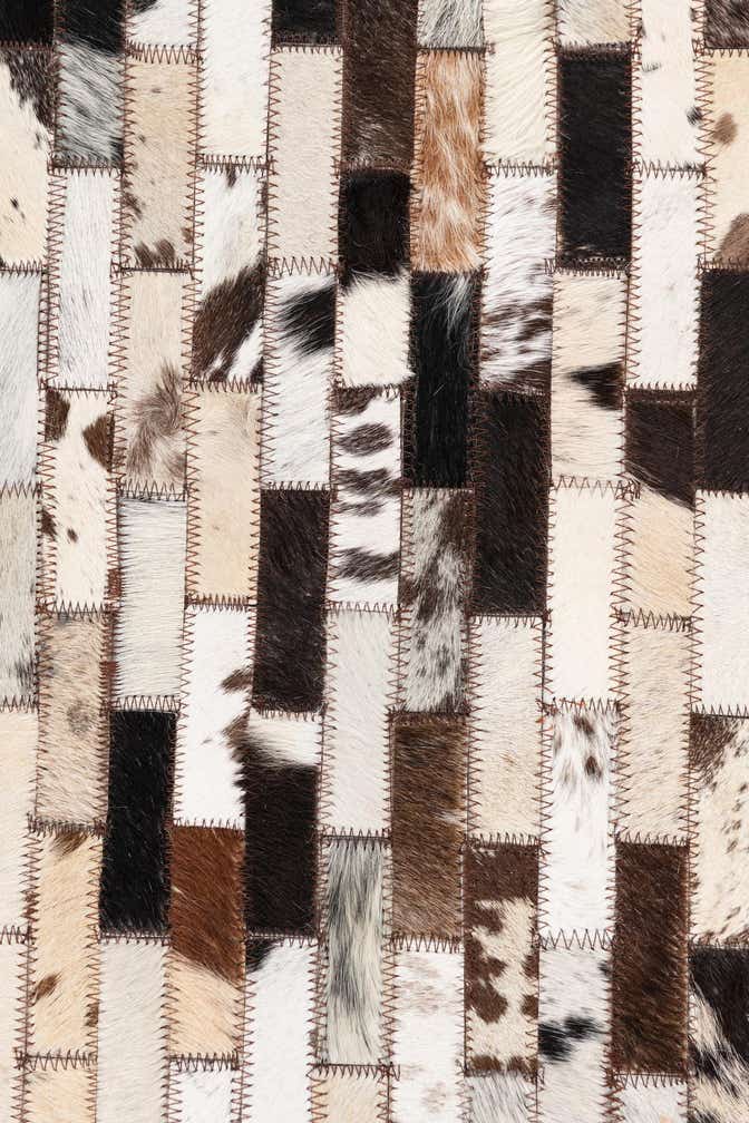 5' 3 x 8' Cowhide Leather Rug