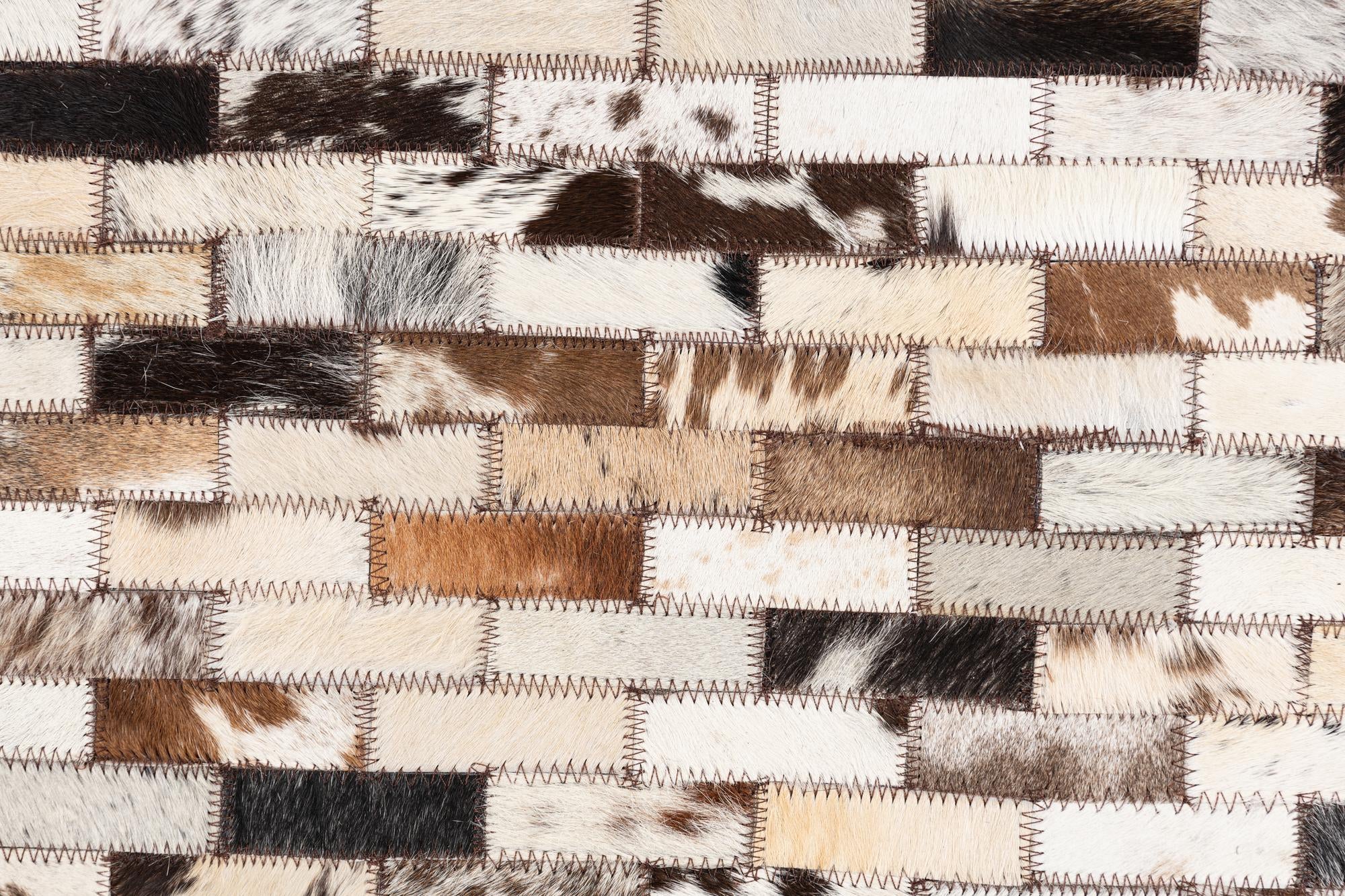 5' 3 x 8' Cowhide Leather Rug