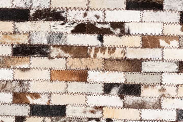 5' 3 x 8' Cowhide Leather Rug