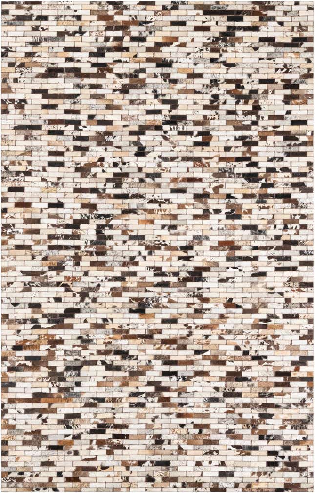 5' 3 x 8' Cowhide Leather Rug