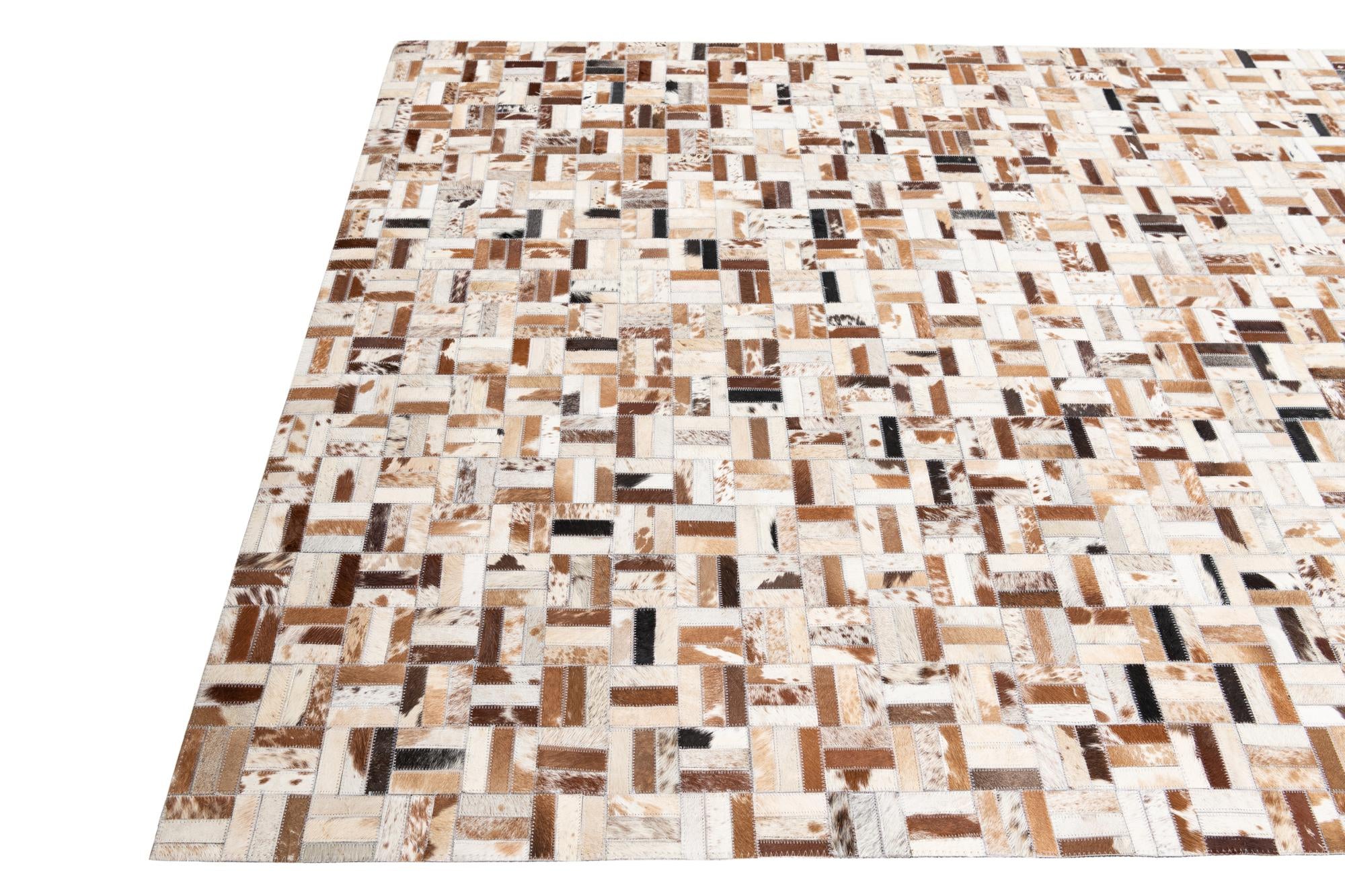 5' x 8' Cowhide Leather Rug