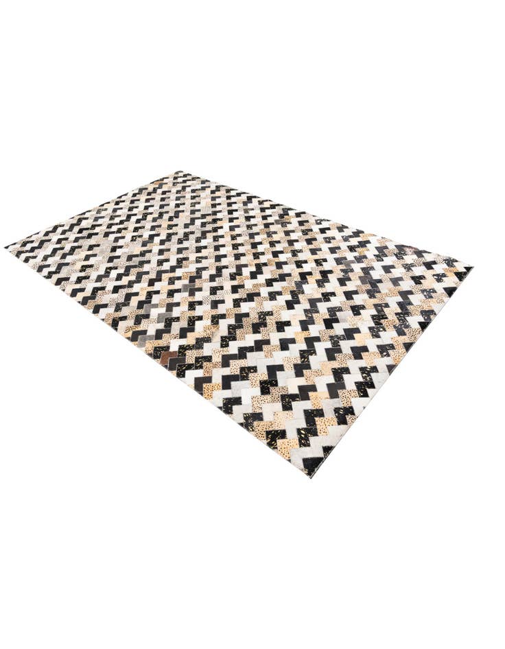 Detail image of 5' x 7' 10 Cowhide Leather Rug