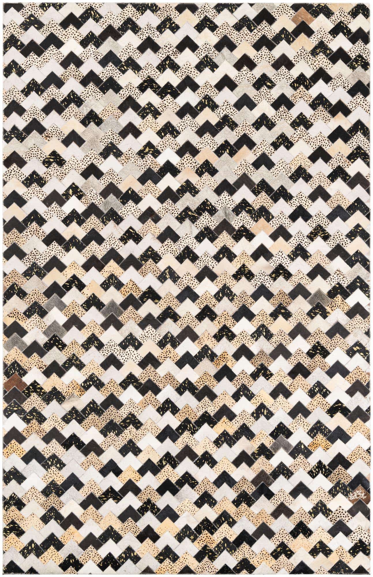 5' x 7' 10 Cowhide Leather Rug