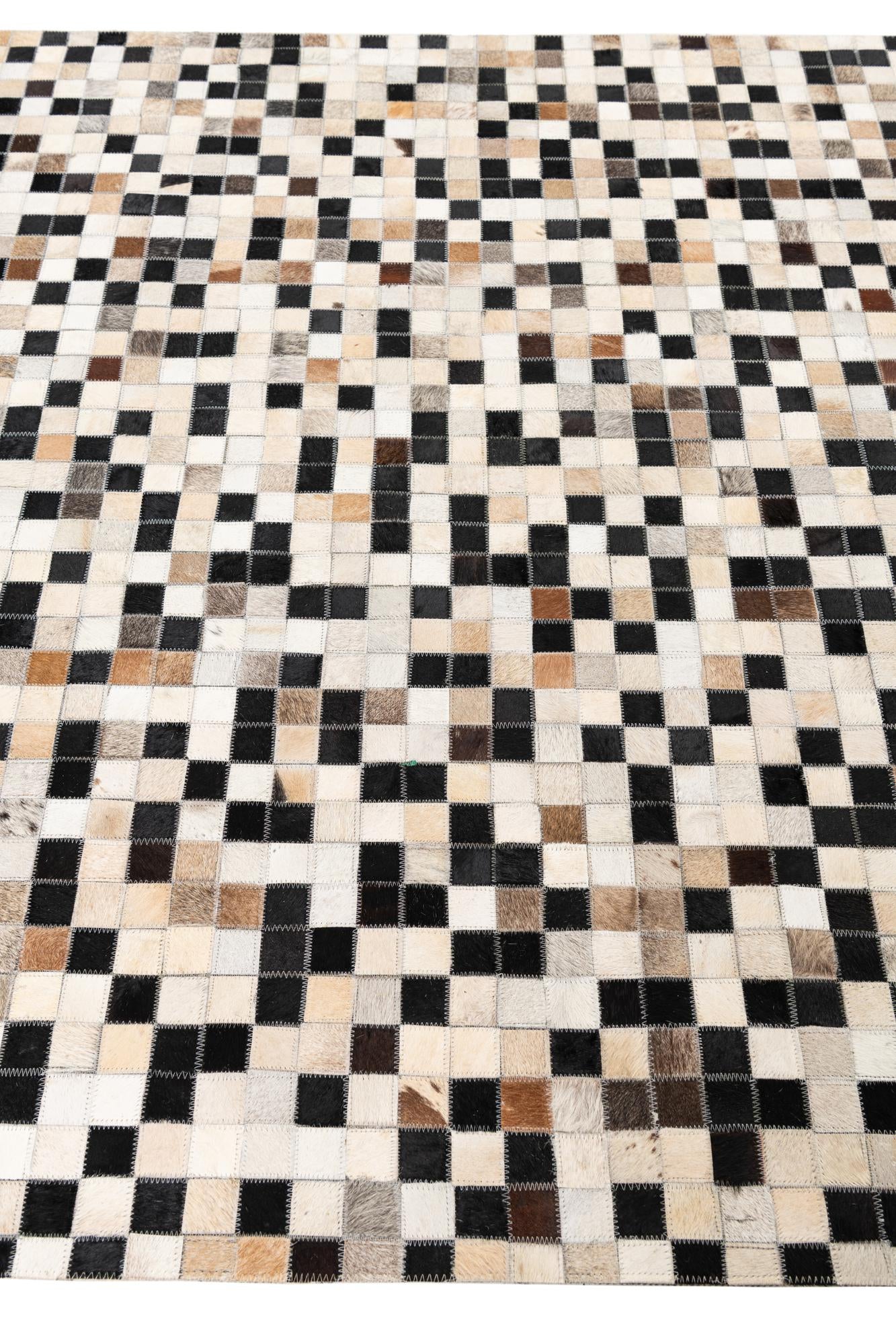 5' x 7' 10 Cowhide Leather Rug