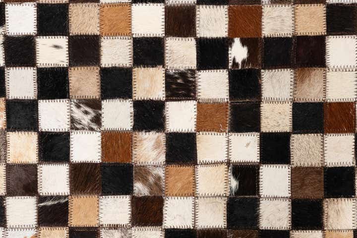 5' 1 x 8' 1 Cowhide Leather Rug