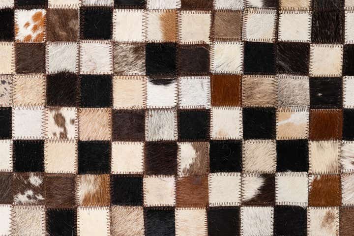 5' 1 x 8' 1 Cowhide Leather Rug