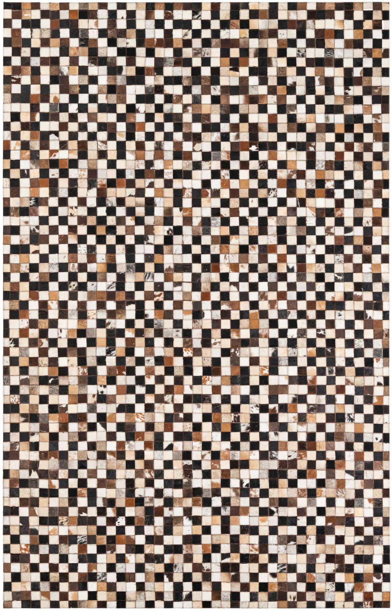 5' 1 x 8' 1 Cowhide Leather Rug