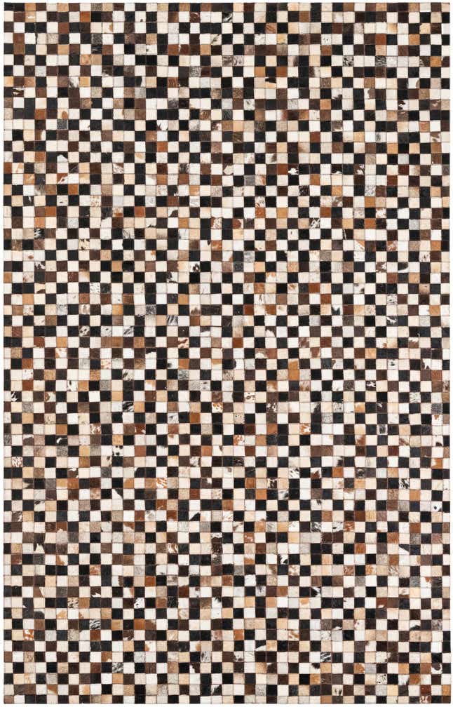 5' 1 x 8' 1 Cowhide Leather Rug