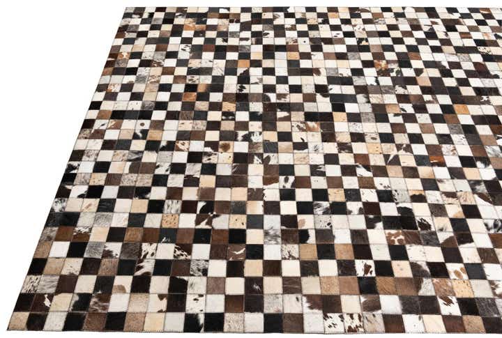 5' 1 x 8' 1 Cowhide Leather Rug