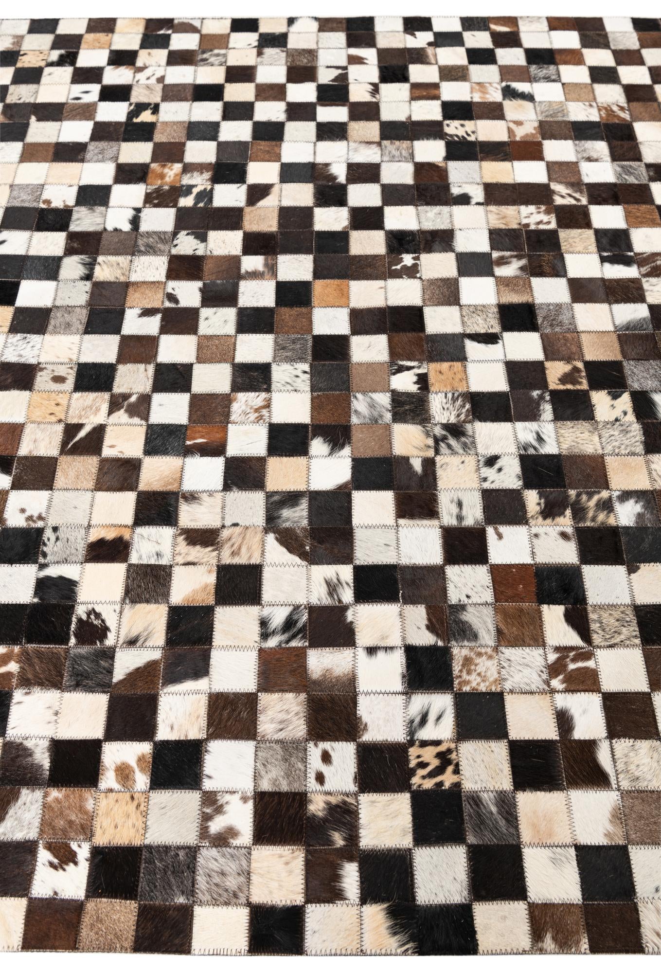 5' 1 x 8' 1 Cowhide Leather Rug