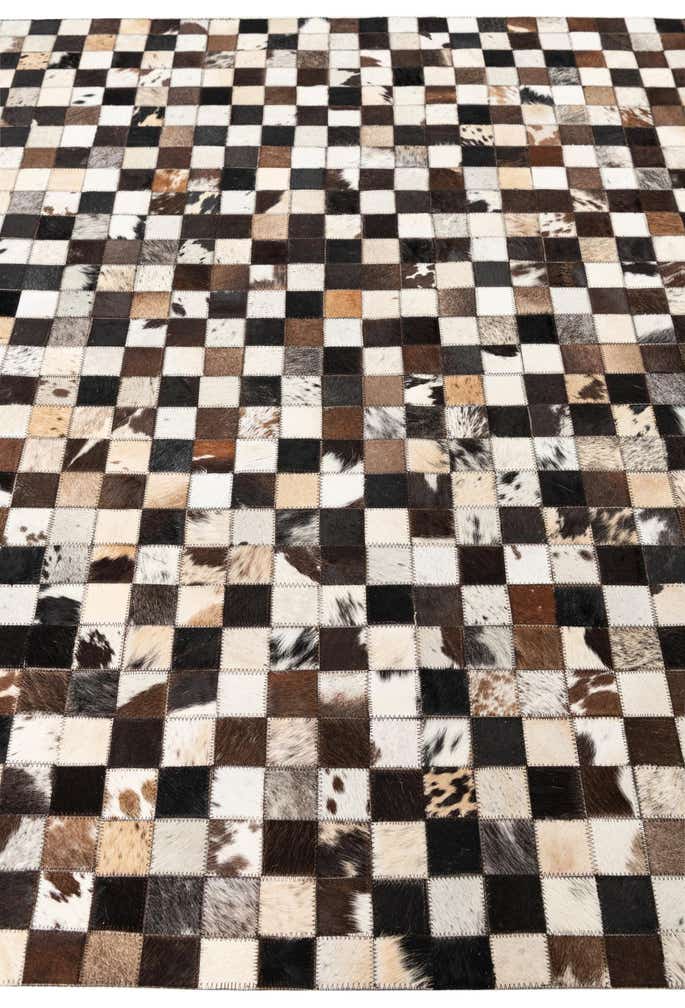 5' 1 x 8' 1 Cowhide Leather Rug