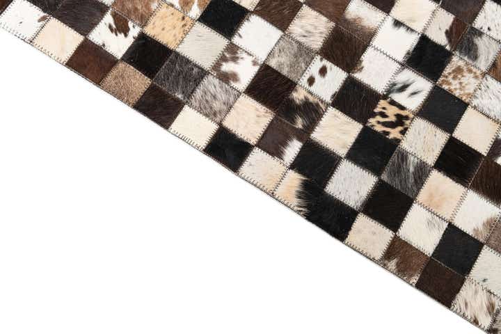 5' 1 x 8' 1 Cowhide Leather Rug
