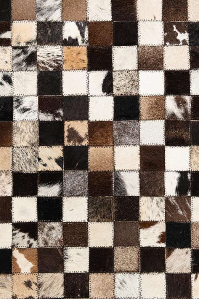 5' 1 x 8' 1 Cowhide Leather Rug