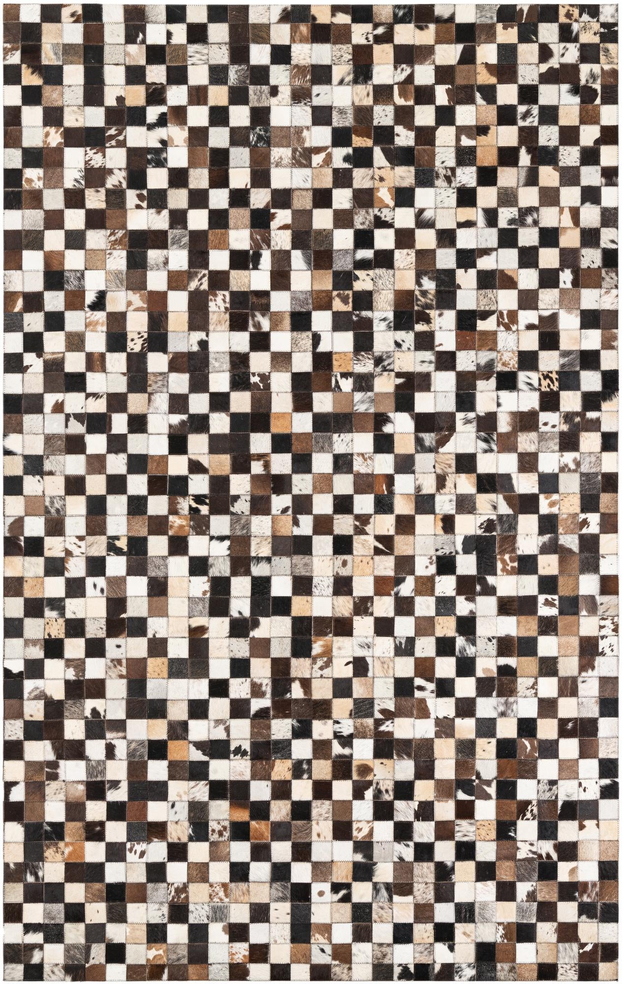 5' 1 x 8' 1 Cowhide Leather Rug