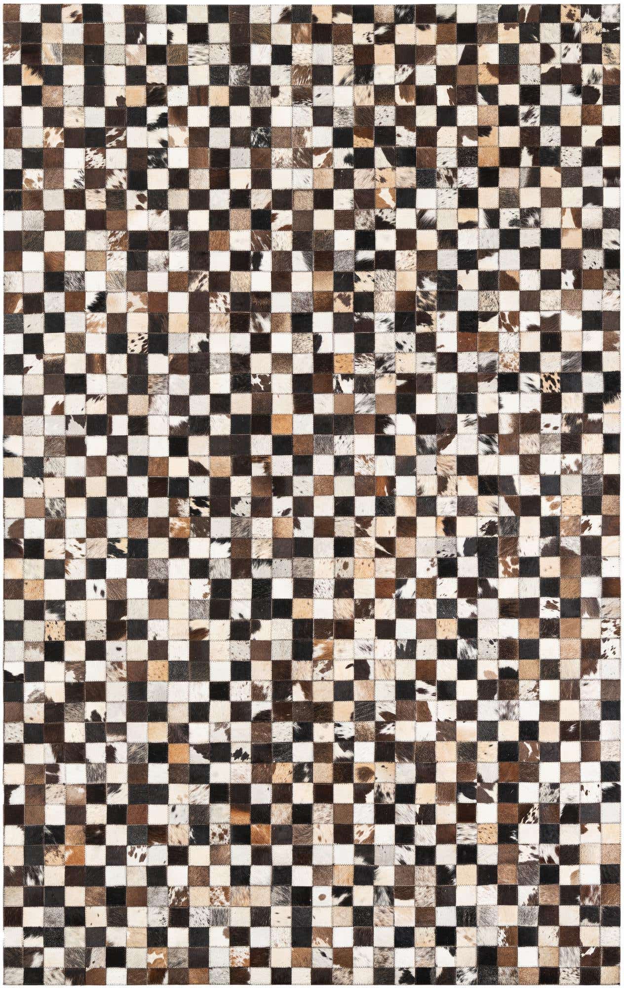 5' 1 x 8' 1 Cowhide Leather Rug