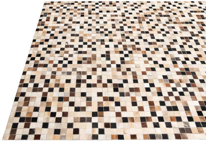 5' 2 x 8' 1 Cowhide Leather Rug